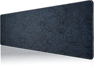 Klasse - 5 Farklı Model Dikişli Kenar 120X60 Cm Mouse Pad (Dark Grey Map Lines) ürün görseli 1