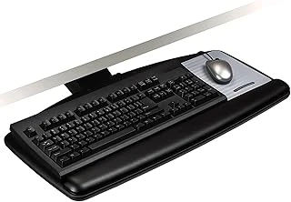 Keyboard Tray With Sturdy Wood Platform, Just Lift To Adjust Height And Tilt For Comfort, Swivels And Stores Under Desk, Includes Gel Wrist Rest And Precise Mouse Pad, 23" Track, Black (Akt90Le) ürün görseli 1
