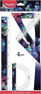Maped - Deepsea Paradise Çizim Seti, 4 Parça, Cetvel 30 Cm + Açı 60°/21 Cm + Açı 45°/21 Cm + Açı Ölçer 180° Taban 12 Cm – Ergonomik Hafif Enstrümanlar ürün görseli 1