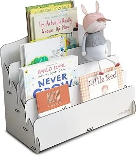 Mingitav Mini Lucky Montessori Çocuk Kitaplığı 4 Raflı Ahşap Çocuk Odası Kitaplık Masaüstü Mini Kitaplık (Beyaz) ürün görseli 1