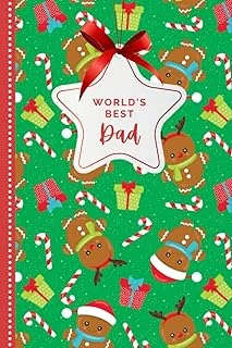 World’S Best Dad: Gingerbread Babies And Candy Cane Pattern / Small 6X9 To Do List Notebook And Christmas Card For Dad Combo / Fun Gift Or Stocking Stuffer For Dad ürün görseli 1