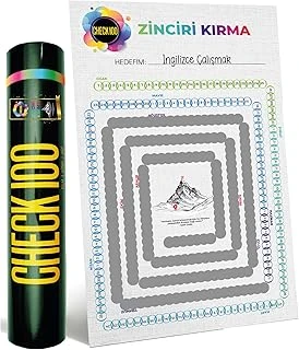 Check100 Kazınabilir Zinciri Kırma Posteri, Hedef Zinciri Kırma Kazı Kazan Posteri, Kişisel Gelişim Hediyesi, Zinciri Kırma, Hedefli Poster, Kişisel Gelişim Posteri ürün görseli 1