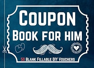 Independently Published Blank Coupon Book For Him: 50 Fillable Blank Diy Vouchers To Fill With Rewards - Personalized Fathers Day, Birthday Or Christmas Gift For Husband … Boyfriend - Cute Alternativ ürün görseli 1
