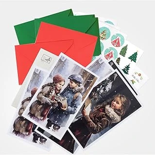 Bimotif Yılbaşına Özel 15 Parça Kartpostal, Zarf Sticker Seti Kış Çocukları ürün görseli 1