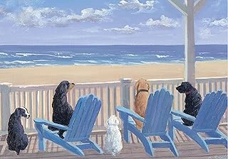 Dogs In Deck Chairs Note Cards (Boxed Cards, Stationery) ürün görseli 1