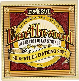 Ernie Ball Earthwood Ipek Çelik Yumuşak Akustik Gitar Telleri, 12 Telli, 80/20 Bronz, Ölçü 9-46 ürün görseli 1