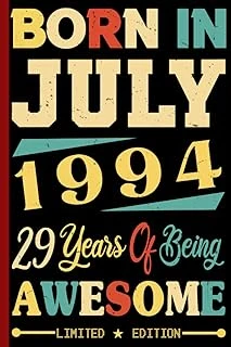 Independently Published Born In July 1994 29 Years Of Being Awesome: Notebook 29Th Birthday For Women & Men 29 Years Old, Personalized Gifts For Him Unique, Women & Men Alternative Cards ürün görseli 1