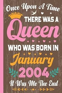 Once Upon A Time There Was A Queen Who Was Born In January 2004: 19Th Birthday Gifts For Girls, 19 Year Old Birthday Notebook For Daughter, Sister, Personalized Unique Gifts For Girls Ideas. ürün görseli 1