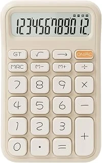 Gates Estetik Masaüstü Hesap Makinesi - 12 Haneli Geniş Lcd Ekran, Yumuşak Büyük Tuşlar, Sevimli Ofis Okul Tipi Masa Hesap Makianesi (Pastel Sarı/Beyaz) ürün görseli 1