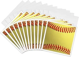 3Drose Softball Yakın Çekim Fotoğraf Baskısı, Sarı Kırmızı Yumuşak Top, Tebrik Kartları, 15,24 X 15,24 Cm, 12'Li Set (Gc_120271_2) ürün görseli 1