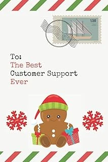 To: The Best Customer Support Ever: Christmas Card And Holiday Journal Gift All-In-One! / 6X9 Small Notebook For Writing / Christmas Envelope Theme / Customer Support Gift ürün görseli 1