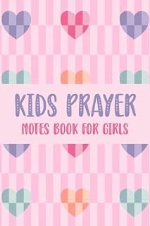 Kids Prayer Notes Book For Girls: Prayer Journal For Kids | Guided Prayer Journal With Prompts | Help Develop A Prayer Life - Hearts Cover ürün görseli 1