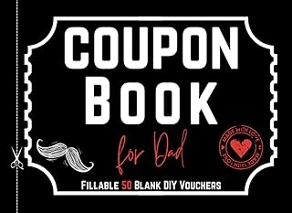 Independently Published Coupon Book For Dad: 50 Fillable Blank Diy Vouchers To Fill With Rewards - Iou Coupons Booklet To Fill In - Perfect Valentines Day, Fathers Day. And Kids - Cute Alternative Gr ürün görseli 1