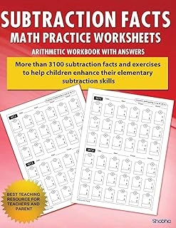 Subtraction Facts Math Practice Worksheet Arithmetic Workbook With Answers: Daily Practice Guide For Elementary Students And Other Kids: 1 ürün görseli 1
