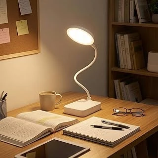 Amber Led Şarjlı, 3 Kademe Dokunmatik Parlaklık Ayarlı, 4000K Renkli Çocuk Çalışma Masası İçin Esnek Gövdeli Masa Lambası (Model 2) ürün görseli 1