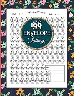 100 Envelope Challenges: Easy And Fun Way To Save $5,050 , Cash Envelope Wallet, Tracker Money Challenge Day Planner Journal / Saving Tracker Journal For Men And Women ürün görseli 1