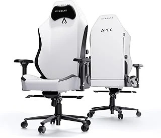 Cybeart | Arctic White Oyun/Ofis Koltuğu | 4D Kolçak | Dahili Bel Desteği | Üstün Pu Deri, Ergonomik, Yatma Eğme ürün görseli 1