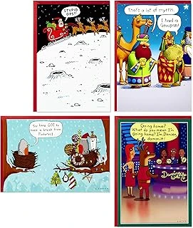Hallmark Shoebox Eğlenceli Noel Kartı Çeşitleri, Çizgi Film (4 Tasarım, Zarflı 24 Noel Kartı) ürün görseli 1