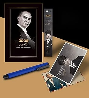 2026 Gazi Paşa Atatürk Ajandası Ayraç Kartpostal Kalem - Lacivert ürün görseli 1