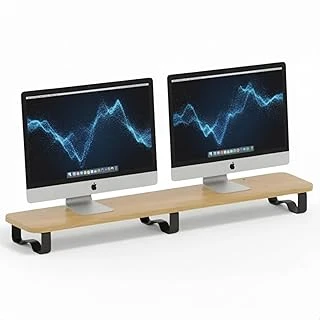 Prexua Upster Ahşap Monitör Standı - Ergonomik Monitör Yükseltici (Safir Meşe - Siyah Ayak, Xlarge) ürün görseli 1