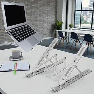 Büyük Boy Alüminyum Katlanabilir Kademeli Laptop Bilgisayar Notebook Standı, Ergonomik Notebook Tablet Tutucu, Çok Sağlam Metal Taşınabilir Tasarım, Hafif Koruma Çantası Ile Beraber Sg-001 ürün görseli 1