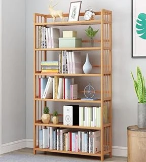 Valkyrie 6 Katlı Bambu Raf Kitaplık 78X23X149,5 Cm Çok Amaçlı Düzenleyici Dekoratif Organizer ürün görseli 1