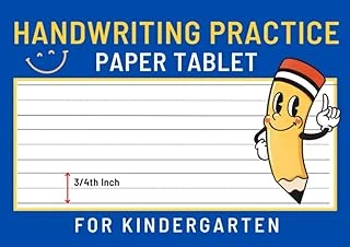 Independently Published Handwriting Practice Paper Tablet For Kindergarten: Horizontal Notepad With 3/4Th Inch Handwriting Practice Lines, Landscape Writing Pad - Half Letter Size Paper ürün görseli 1
