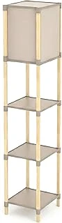 Raflı Lambader 22X24X137 Cm – Doğal Ahşap 3 Katlı Depolama, Sıcak Işık, Tasarım, Kolay Montaj ürün görseli 1
