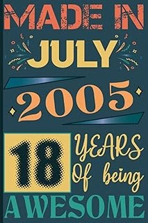 Made In July 2005 Years Of Being Awesome: 18Th Birthday For Women & Men Years Old, Personalized Gifts For Him Unique, Husband Brother Women Men Mothers Fathers Alternative Cards ürün görseli 1