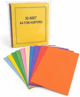 30 Adet Fon Kartonu A4 Boyutu 24X34 Karışık Renkli ürün görseli 1