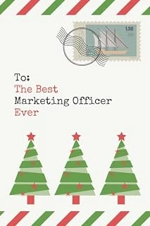 To: The Best Marketing Officer Ever: Christmas Card And Holiday Journal Gift All-In-One! / 6X9 Small Notebook For Writing / Christmas Envelope Theme / Marketing Officer Gift ürün görseli 1