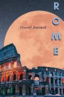 Rome Journal: Custom Cover Artwork Of The Rome Colosseum With The Moon In Italy ürün görseli 1