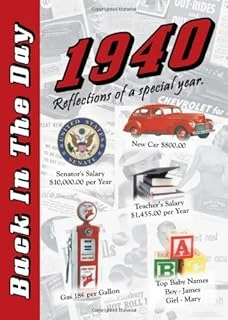 1940 Back In The Day - 24-Page Greeting Card / Booklet With Envelope (5 X 7 Size) – Great For Birthdays, Anniversaries, Reunions, Graduations, Client & Corporate Gifts ürün görseli 1