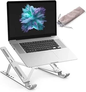 Ilka07 Taşınabilir 7 Kademeli Laptop Stant Bilgisayar Stant Notebook Stant Tüm Laptoplarla Uyumlu Bilgisayar Standı Taşınabilir Metal Kaymaz Stant Dizüstü Bilgisayar Stantı ürün görseli 1