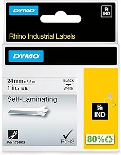Dymo Rhinopro, Lamine Vinil (24 Mm X 5.5 Mt), Beyaz/Siyah - 1734821 ürün görseli 1
