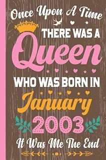 Independently Published Once Upon A Time There Was A Queen Who Was Born In January 2003: 20Th Birthday Gifts For Girls, 20 Year Old Birthday Notebook For Daughter, Sister, ... Personalized Unique Gif ürün görseli 1