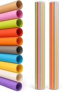 20 Adet 50X70 Cm Fon Kartonu 10 Renk(2 Rulo) Fon Kartonu ürün görseli 1