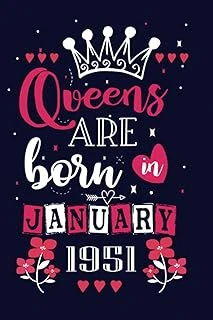Queen Are Born In January 1951: 72 Nd January Birthday Gifts For Women | Motivational Quotes | Happy Birthday | January Birthdays| Personalized Birthday Book| Personalized Birthday Gifts For Lovers ürün görseli 1