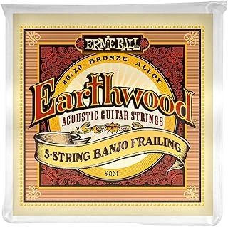 Ernie Ball P02061 Earthwood 5-String Banjo Frailing Loop End 80/20 Bronz Akustik Gitar Dizeleri, 10-24 Gauge ürün görseli 1