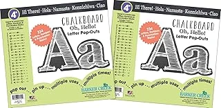 Barker Creek 4" Mektup Pop-Outs 2'Li Paket, Kara Tahta, Bülten Panolarınızı Bu Renkli Harflerle Cazdırın, 468 Üst Küçük Harf, Sayılar Noktalama İşaretleri, 4" (3646) ürün görseli 1