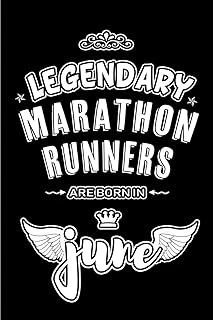 Legendary Marathon Runners Are Born In June: Blank Lined 6X9 Running Journal / Notebooks As Appreciation Day, Birthday, Welcome, Farewell, Thanks ... / Office Co Workers,Bosses,Friends & ürün görseli 1