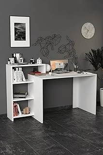Moonlife Ahsen Kitaplıklı Çalışma Masası Beyaz ürün görseli 1