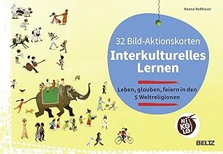 32 Bild-Aktionskarten Interkulturelles Lernen. Leben, Glauben, Feiern In Den 5 Weltreligionen: Leben, Glauben, Feiern In Den 5 Weltreligionen. Box Mit ... Bedruckten Bildkarten Und 28-Seitigem Bookle ürün görseli 1