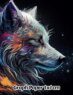 Abstract Wolf Graph Paper 1X1 Cm: 1Cm Squared Grid Paper | Gift For People Who Love Forest Animals, Wildlife Animal Lovers | For Back To School, Office, Work | 8.5 X 11 Inches | 111 Pages | V1 ürün görseli 1