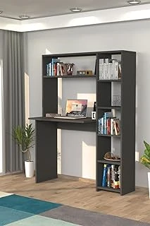 Moonlife Duru Kitaplıklı Çalışma Masası Antrasit ürün görseli 1