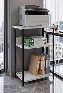 Yazıcı Sehpası 3 Katlı Çok Amaçlı Raf Metal Ayaklı Printer Stand Ofis Ev Düzenleyici Beyaz ürün görseli 1