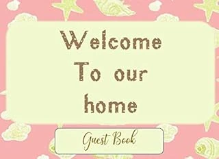 Welcome To Our Guest Book: Sign In Log Book For Vacation Rental, Bed & Breakfast, Reference - Cream And Pink With Seashells ürün görseli 1