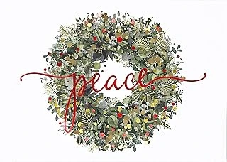 Wreath Of Peace Deluxe Boxed Holiday Cards (20 Cards, 21 Self-Sealing Envelopes) ürün görseli 1