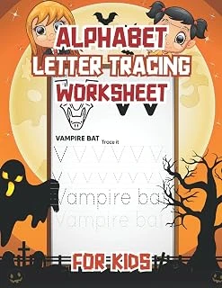 Alphabet Letter Tracing Worksheet: Preschool Practice Handwriting Workbook, Pre K, Kindergarten And Kids Ages 3+ Reading And Writing, Halloween Themed Cover - Suitable For Occasion Gifts. ürün görseli 1