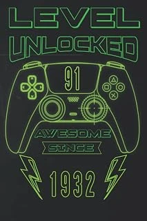 Level 91 St Unlocked Awesome Since 1932: 91 St January Birthday Gifts | Motivational Quotes | Happy Birthday | January Birthdays| Personalized Birthday Book| Personalized Birthday Gifts For Lovers ürün görseli 1